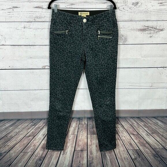Democracy Jeans Womens 6 Gray Absolution Skinny Animal Print AB Solution Shaping - Picture 1 of 10